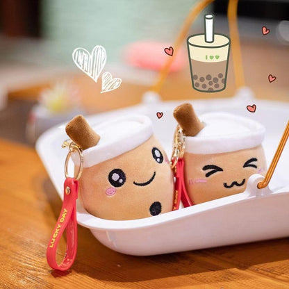 Boba Plush Keychain 3 pcs Set for Car Keys and Kawaii Gift Lovers