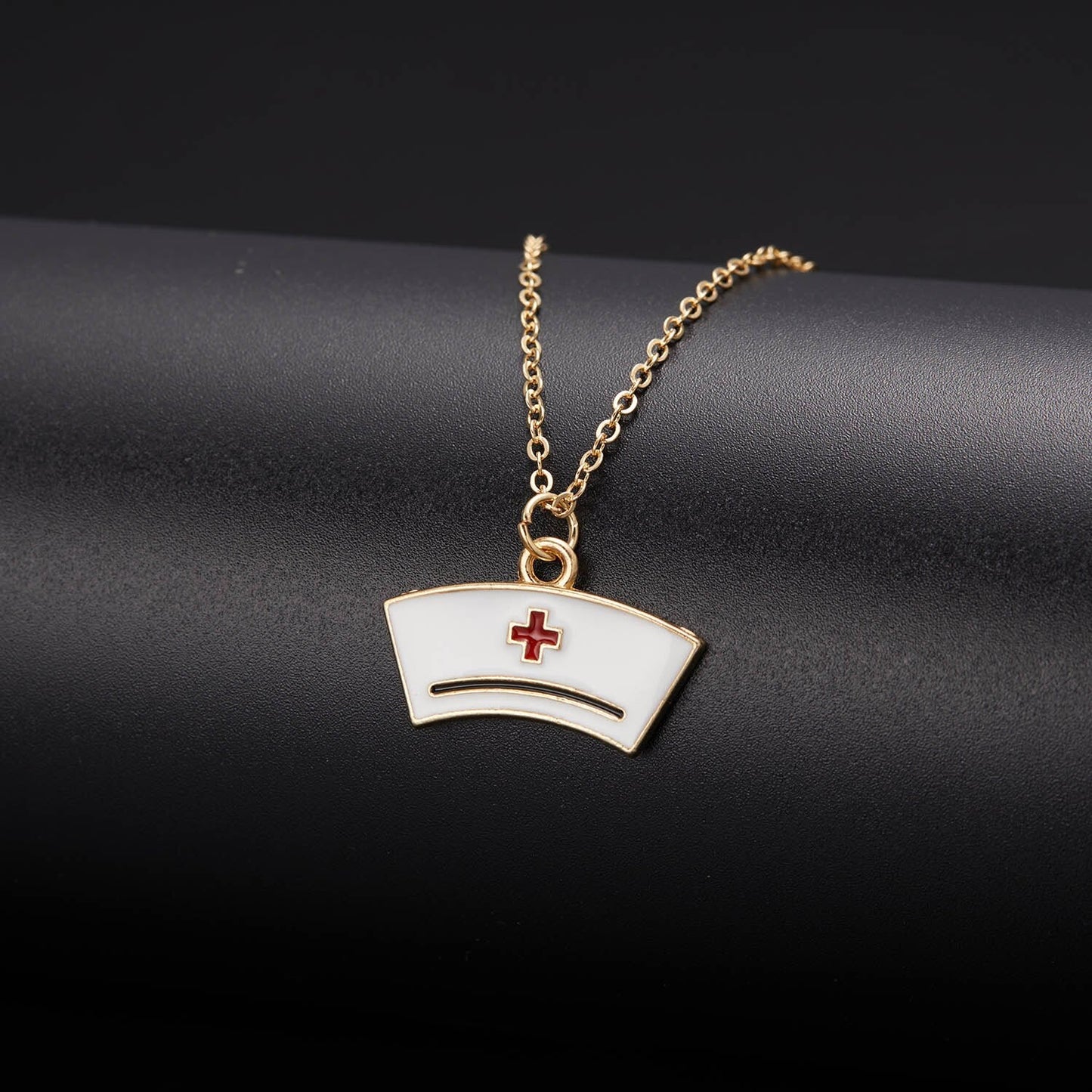 Heart Nurse Cap Doctor Necklaces Medical Equipment Stethoscope Syringe Pendant Hospital Style Jewelry