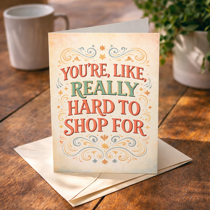 You're Like Really Hard to Shop For Card
