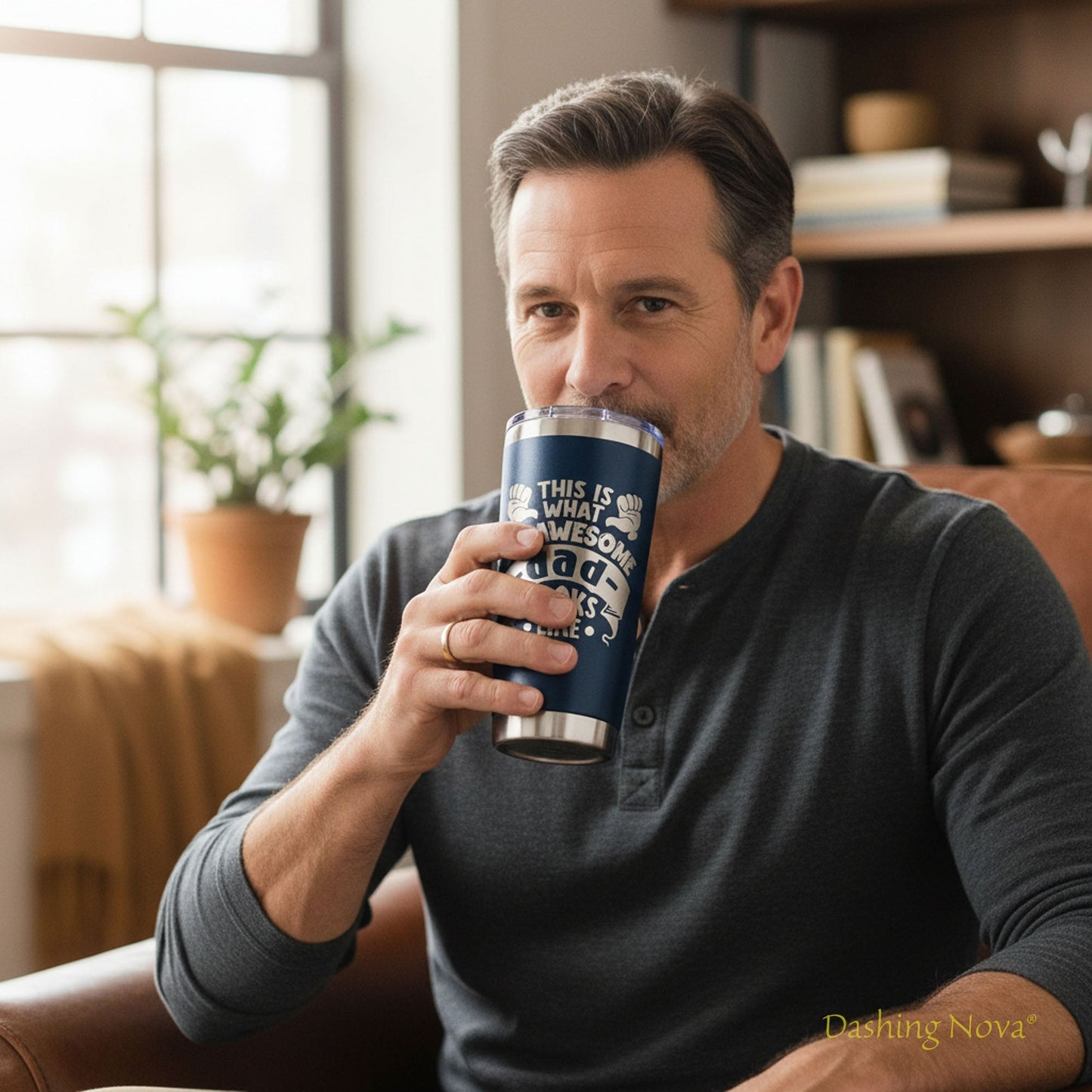 Personalized Best Dad Ever Nutrition Facts Tumbler 20oz Stainless Steel Father's Day Gift