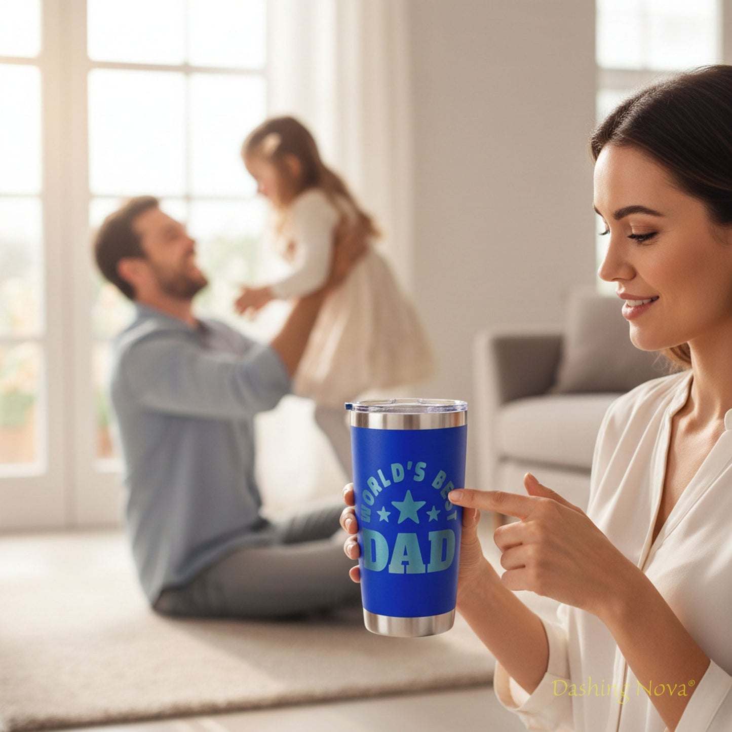 Personalized Best Dad Ever Nutrition Facts Tumbler 20oz Stainless Steel Father's Day Gift