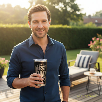 Personalized Best Dad Ever Nutrition Facts Tumbler 20oz Stainless Steel Father's Day Gift