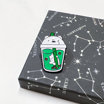 Fun Boba Drink Enamel Pin – Cup Shaped Pin for Collectors