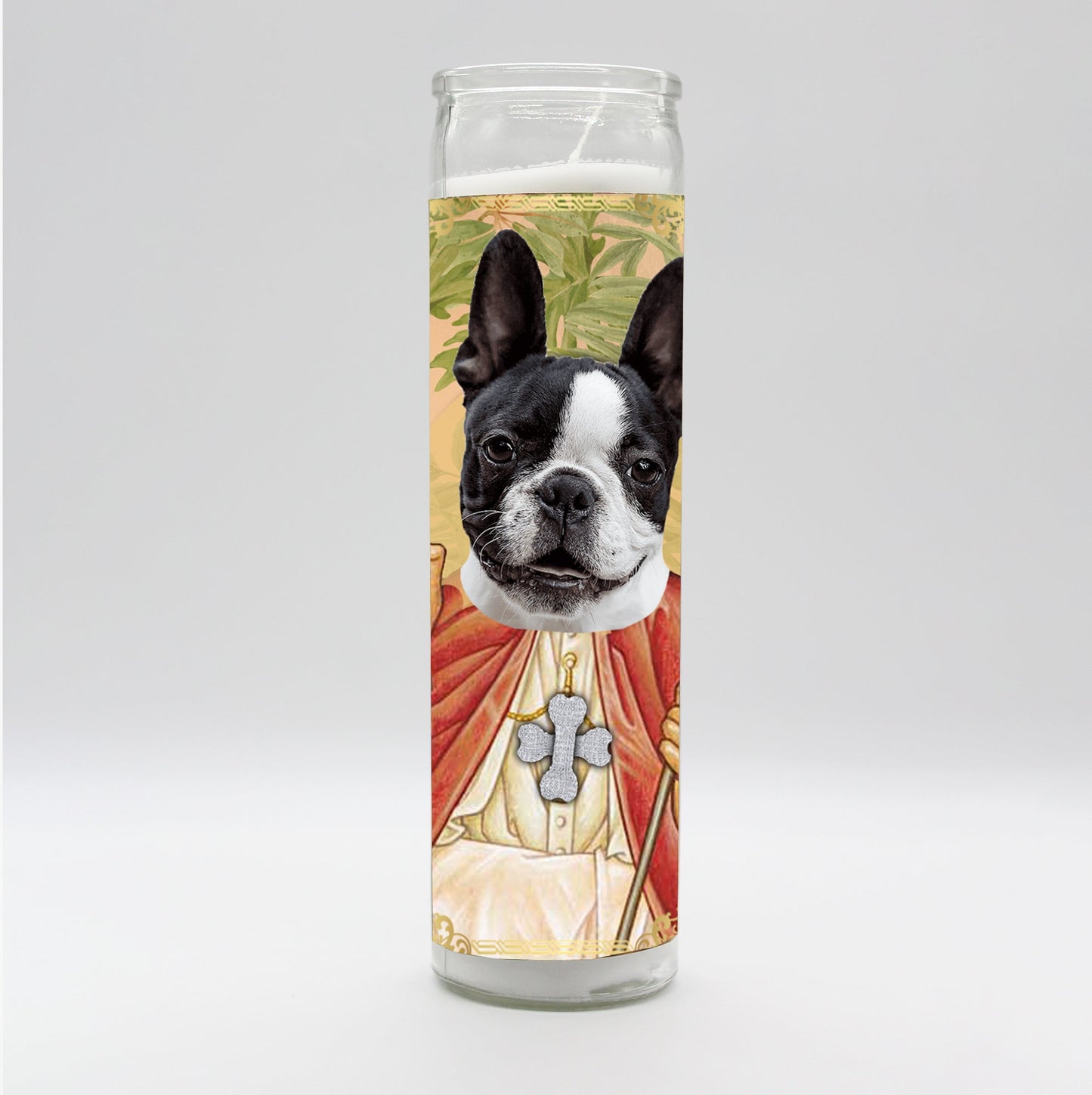 Saint Boston Terrier Dog Candle