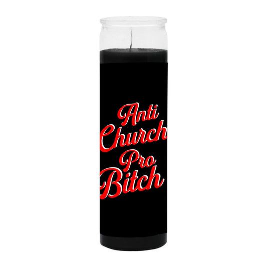 Anti Church Pro Bitch Black Candle