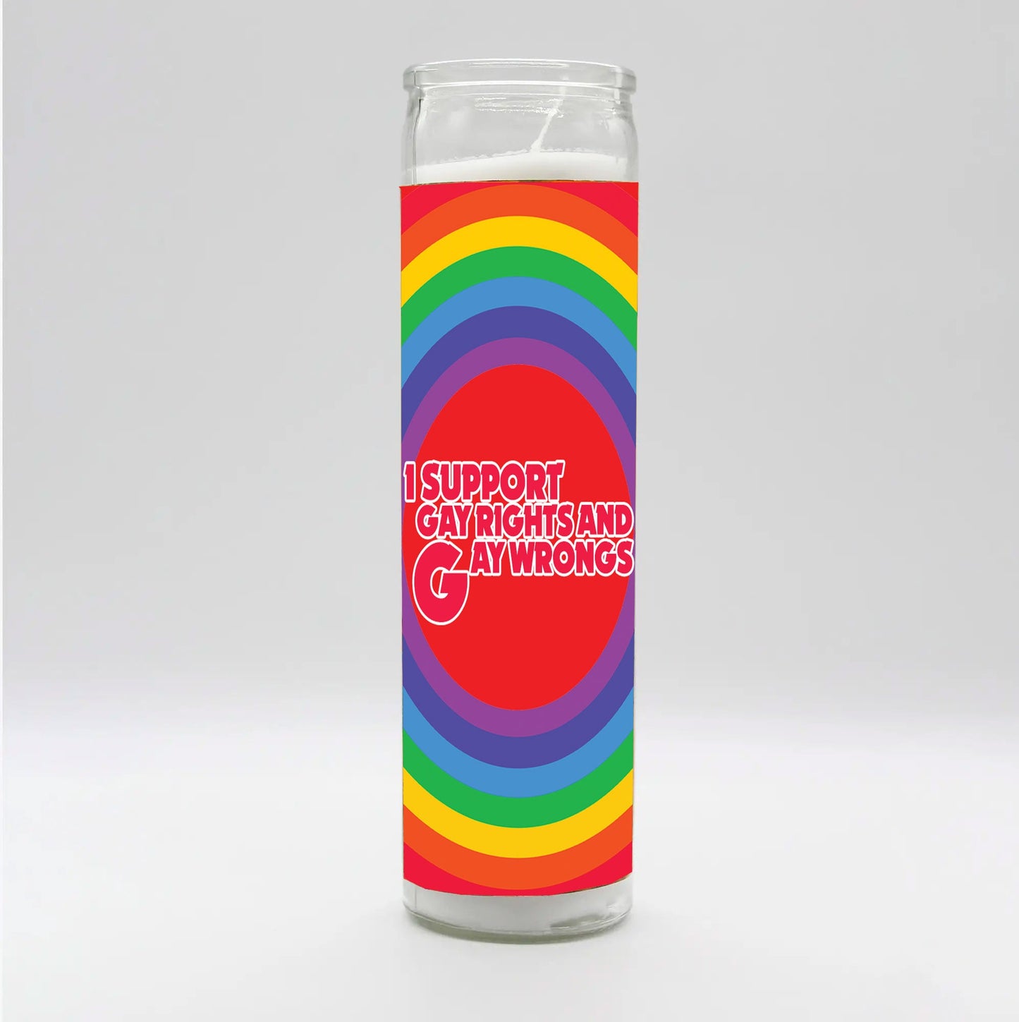 I Support Gay Rights and Gay Wrongs Candle