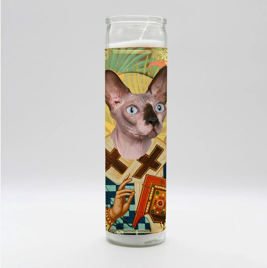 Saint Sphynx Cat Candle