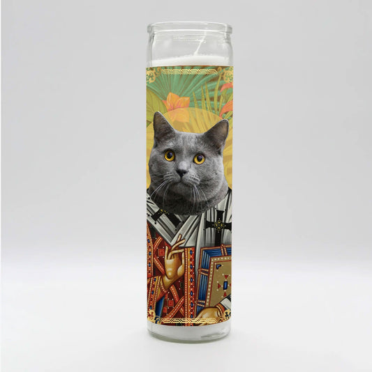 Saint Chartreux Cat Candle