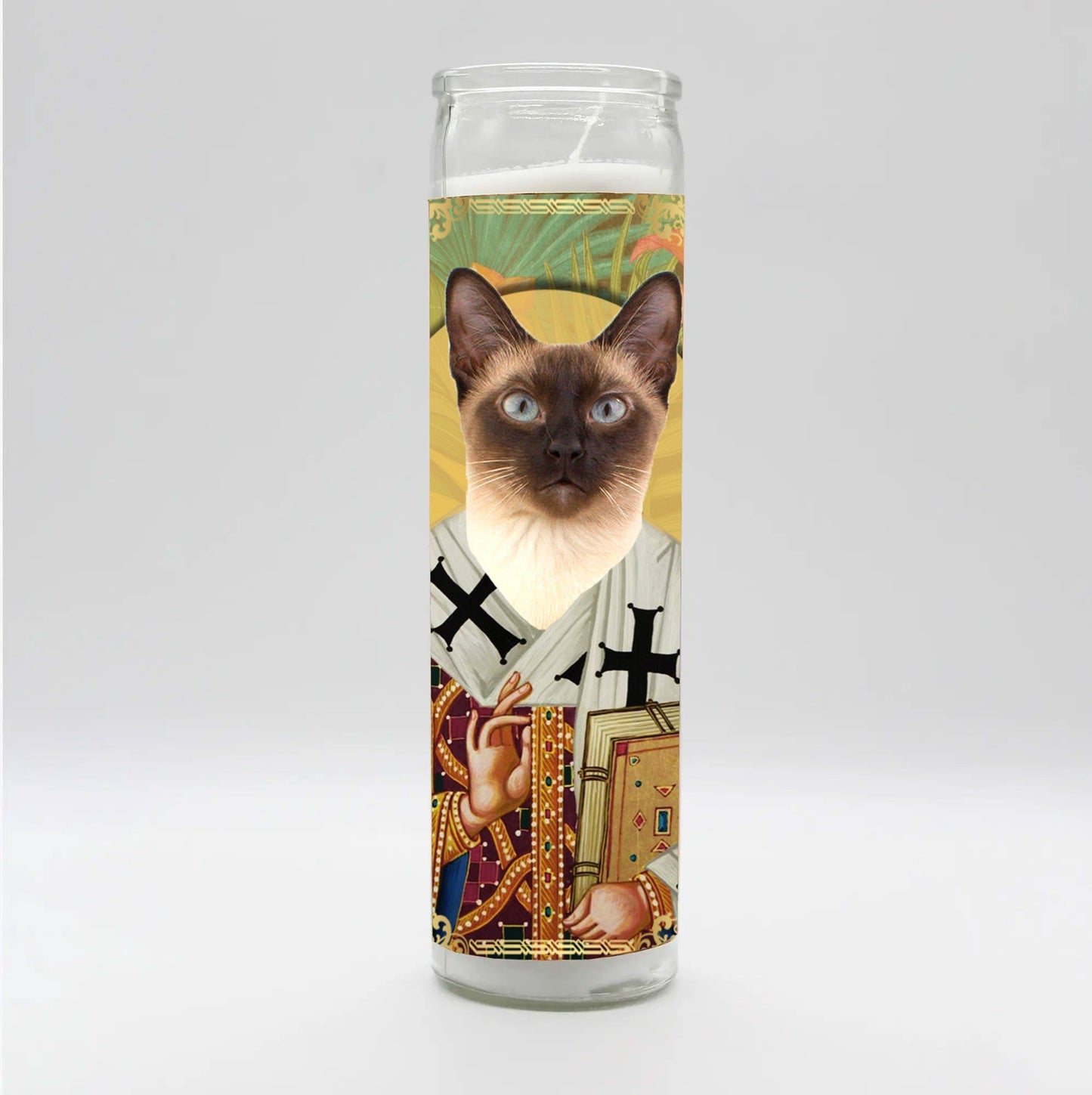 Saint Siamese Cat Candle