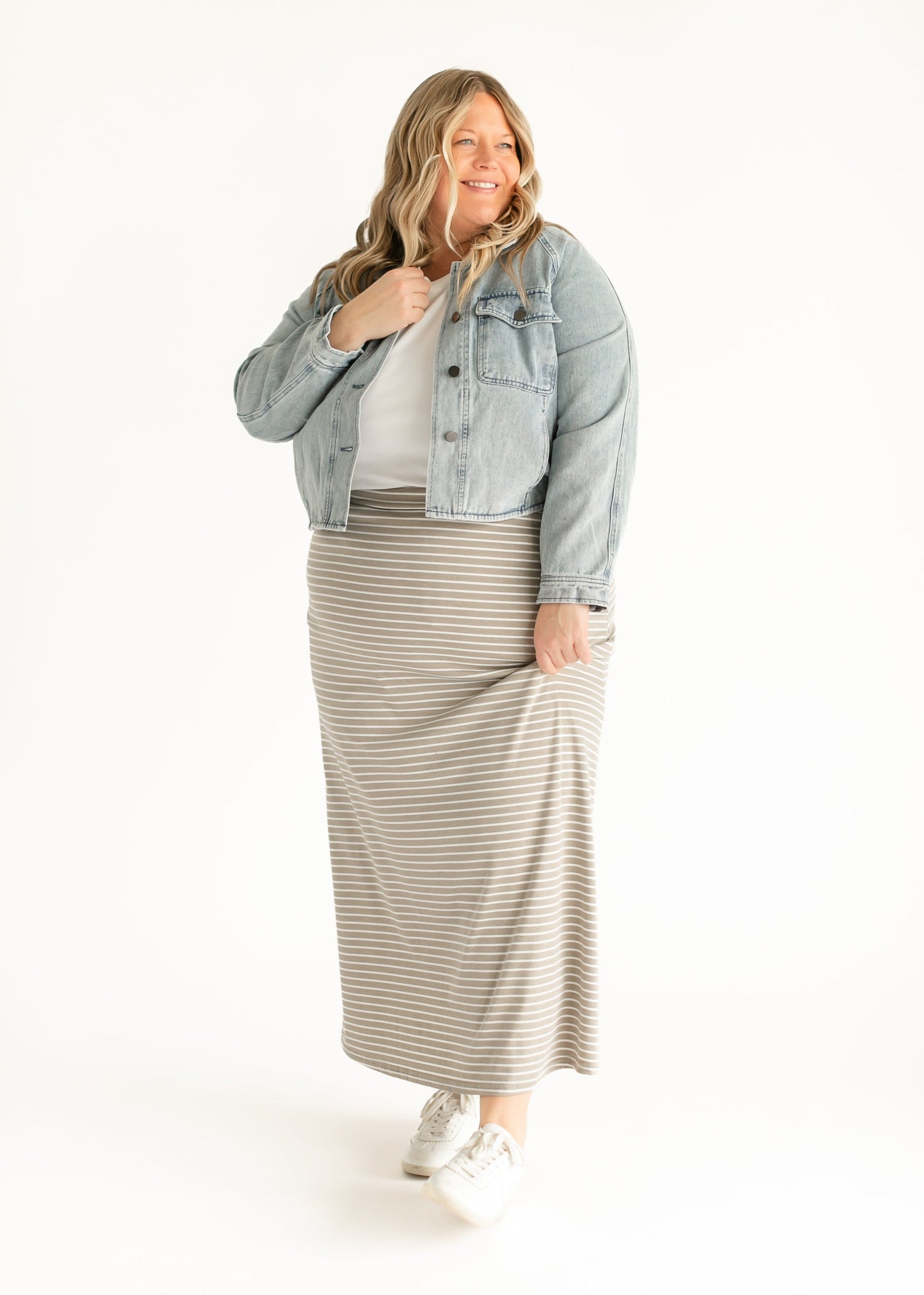 Clarise Striped Premium Knit Maxi Skirt - FINAL SALE