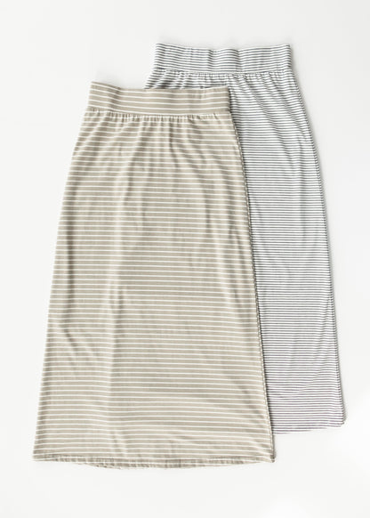 Clarise Striped Premium Knit Maxi Skirt - FINAL SALE