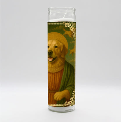 Saint Golden Renaissance Dog Candle