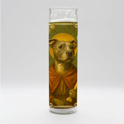 Saint Pitbull Renaissance Dog Candle