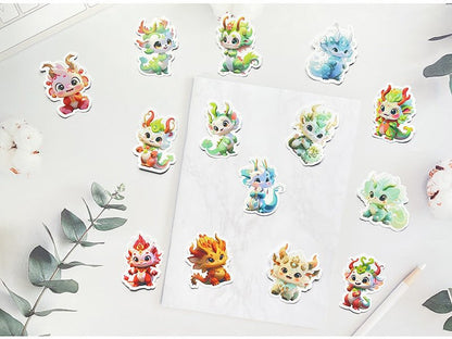 Fantasy Dragon Sticker Pack – 60 Waterproof Mythical Designs