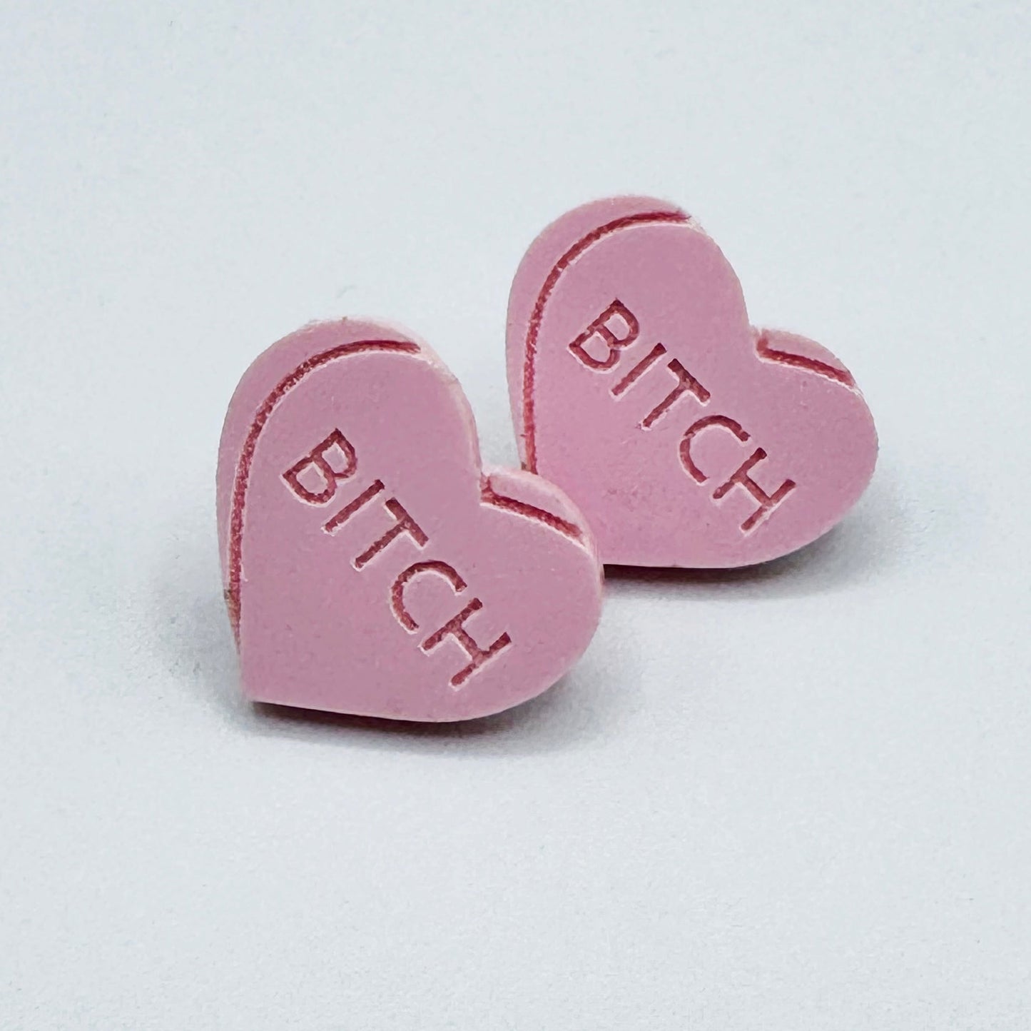 Heart Candy BITCH Studs (Multicolor)