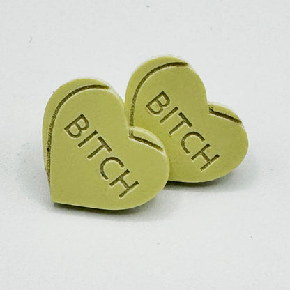 Heart Candy BITCH Studs (Multicolor)