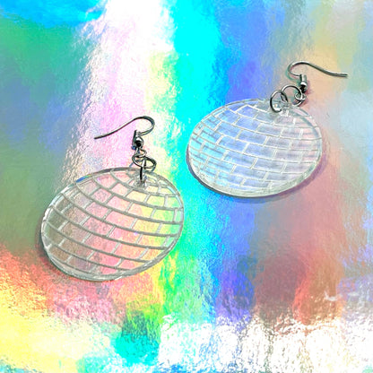 Disco Ball Earrings - Clear/UV Sparks