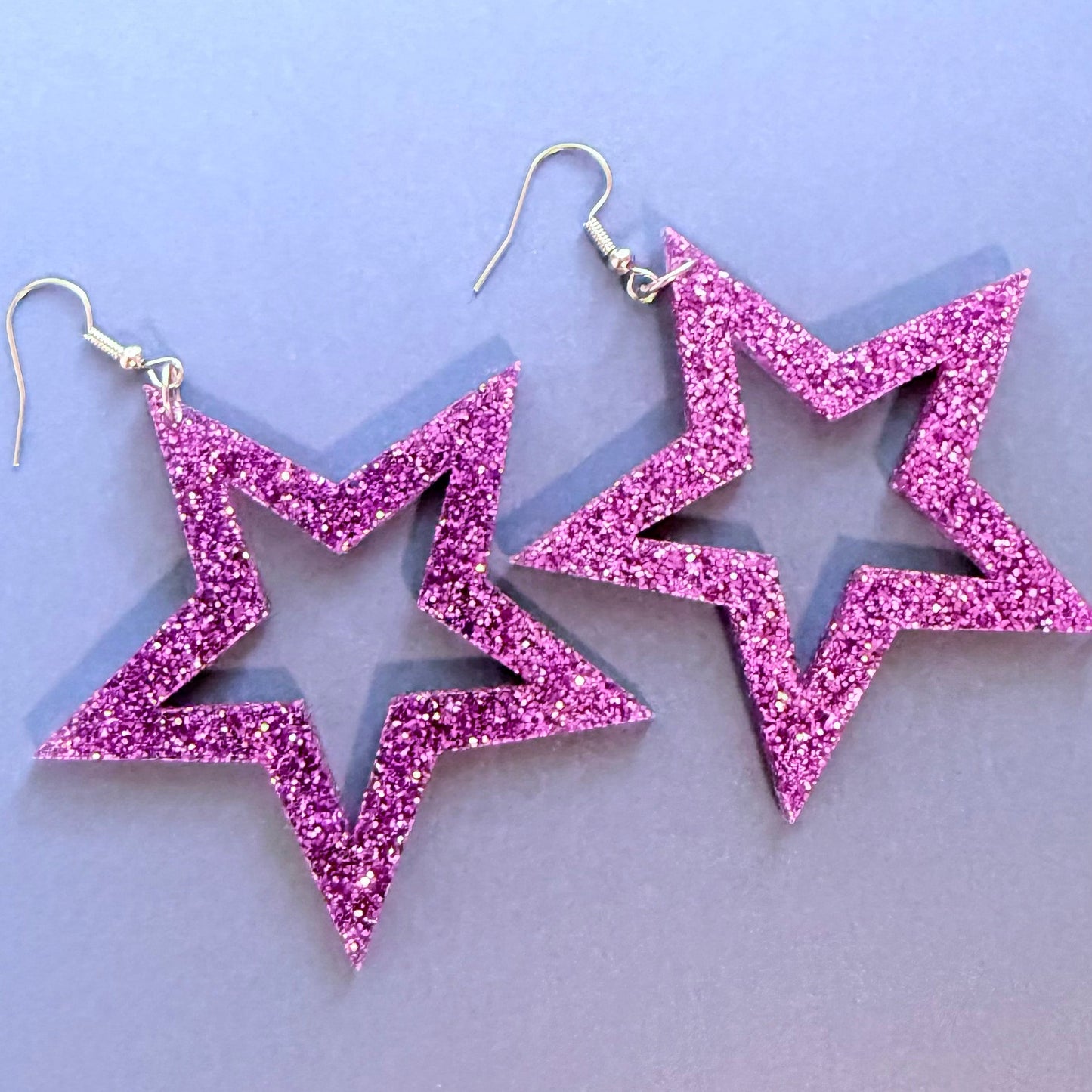 Glitter Star Drop Earrings