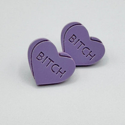 Heart Candy BITCH Studs (Multicolor)