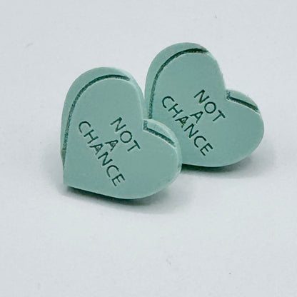 Heart Candy NOT A CHANCE Studs (Multicolor)