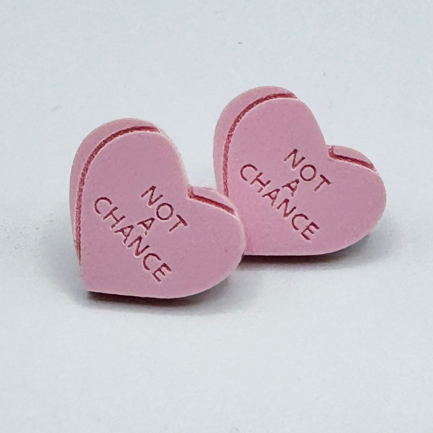 Heart Candy NOT A CHANCE Studs (Multicolor)