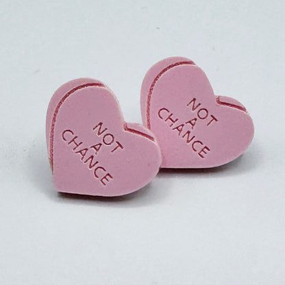 Heart Candy NOT A CHANCE Studs (Multicolor)
