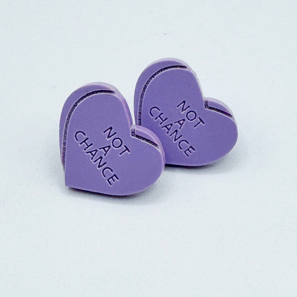 Heart Candy NOT A CHANCE Studs (Multicolor)