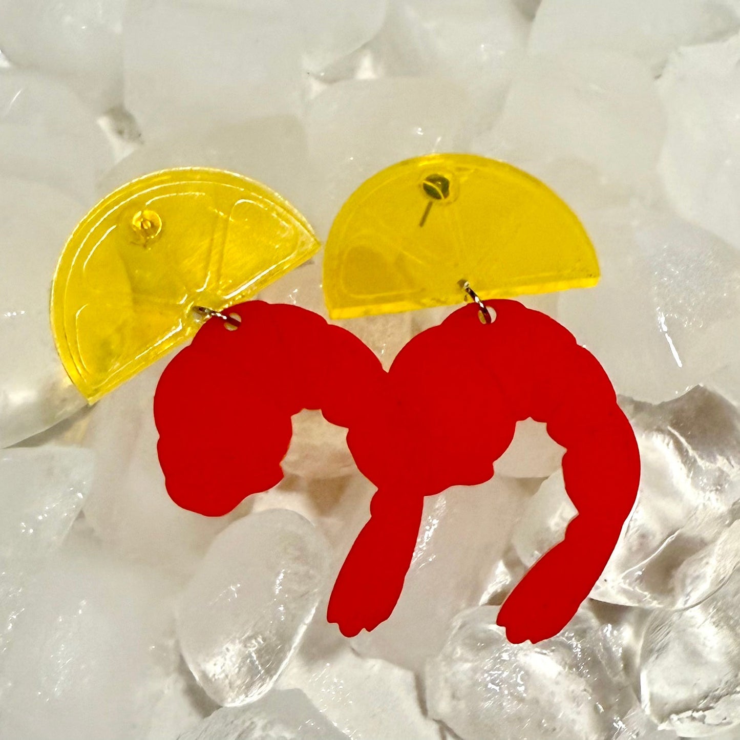Lemon Shrimp Drop Earrings