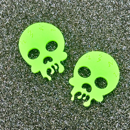 Slimey Skull Stud Earrings