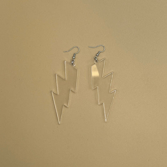 Thunderbolt Earrings - Clear