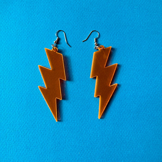 Thunderbolt Earrings - Orange