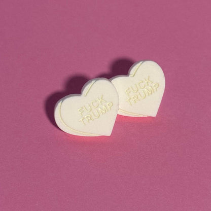 Heart Candy FUCK TRUMP Studs (Multicolor)