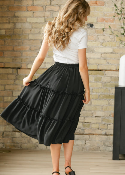 Giana Ruffle Tiered Midi Skirt - FINAL SALE