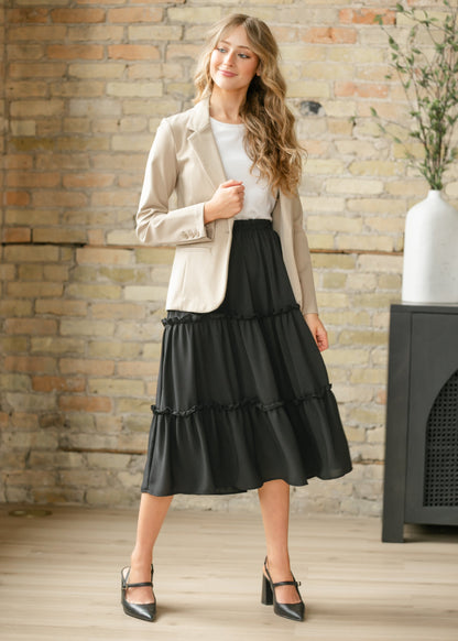 Giana Ruffle Tiered Midi Skirt - FINAL SALE