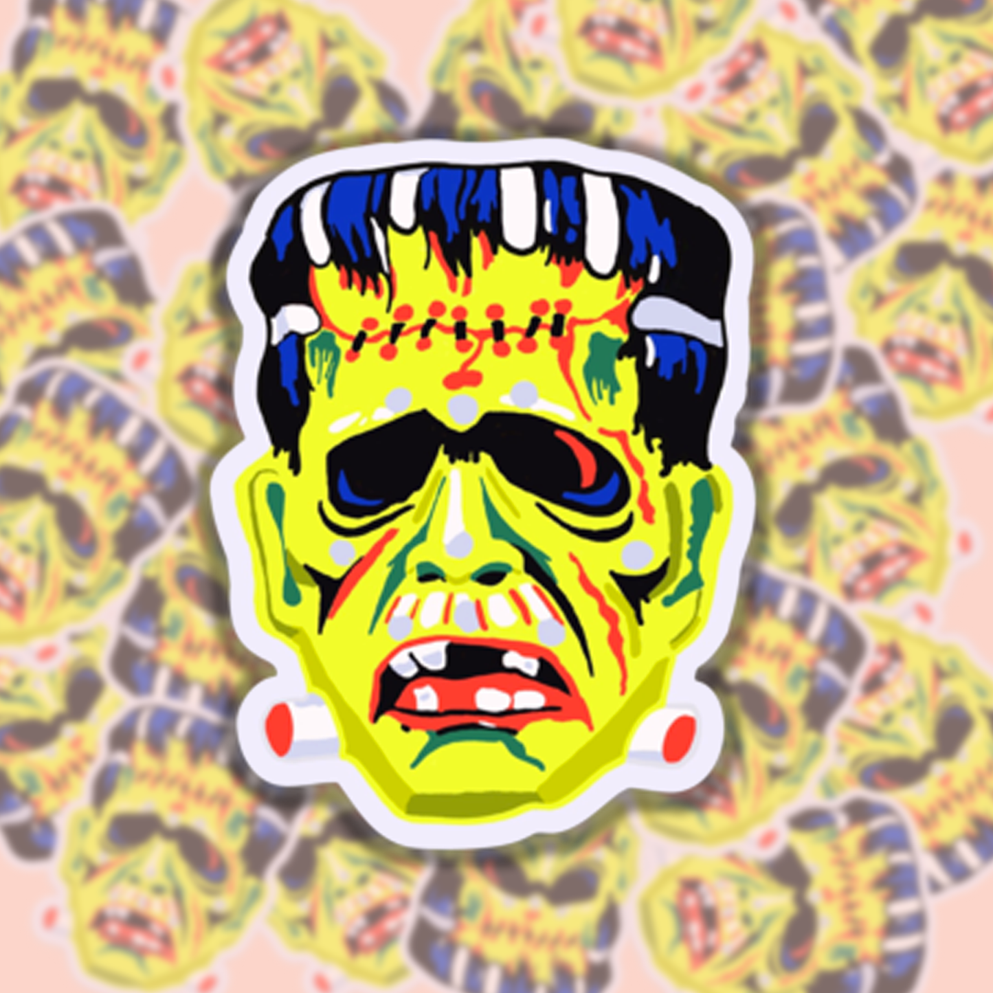 Frankenstein Mask Sticker