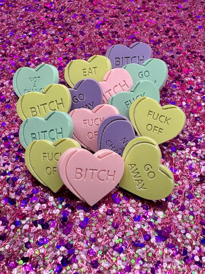 Heart Candy NOT A CHANCE Studs (Multicolor)