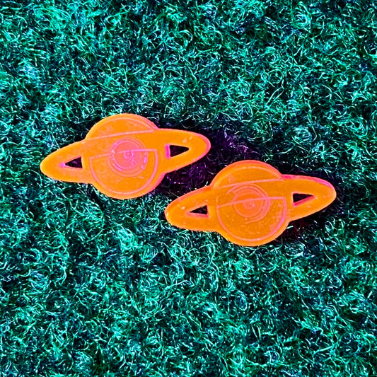 Planet Studs - Orange Flourescent