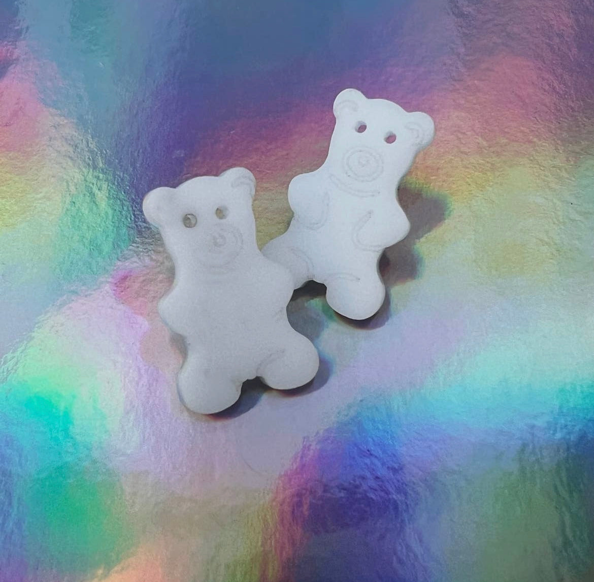Gummy Bear Earring Studs - White