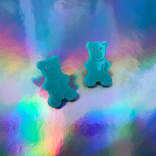 Gummy Bear Earring Studs - Teal