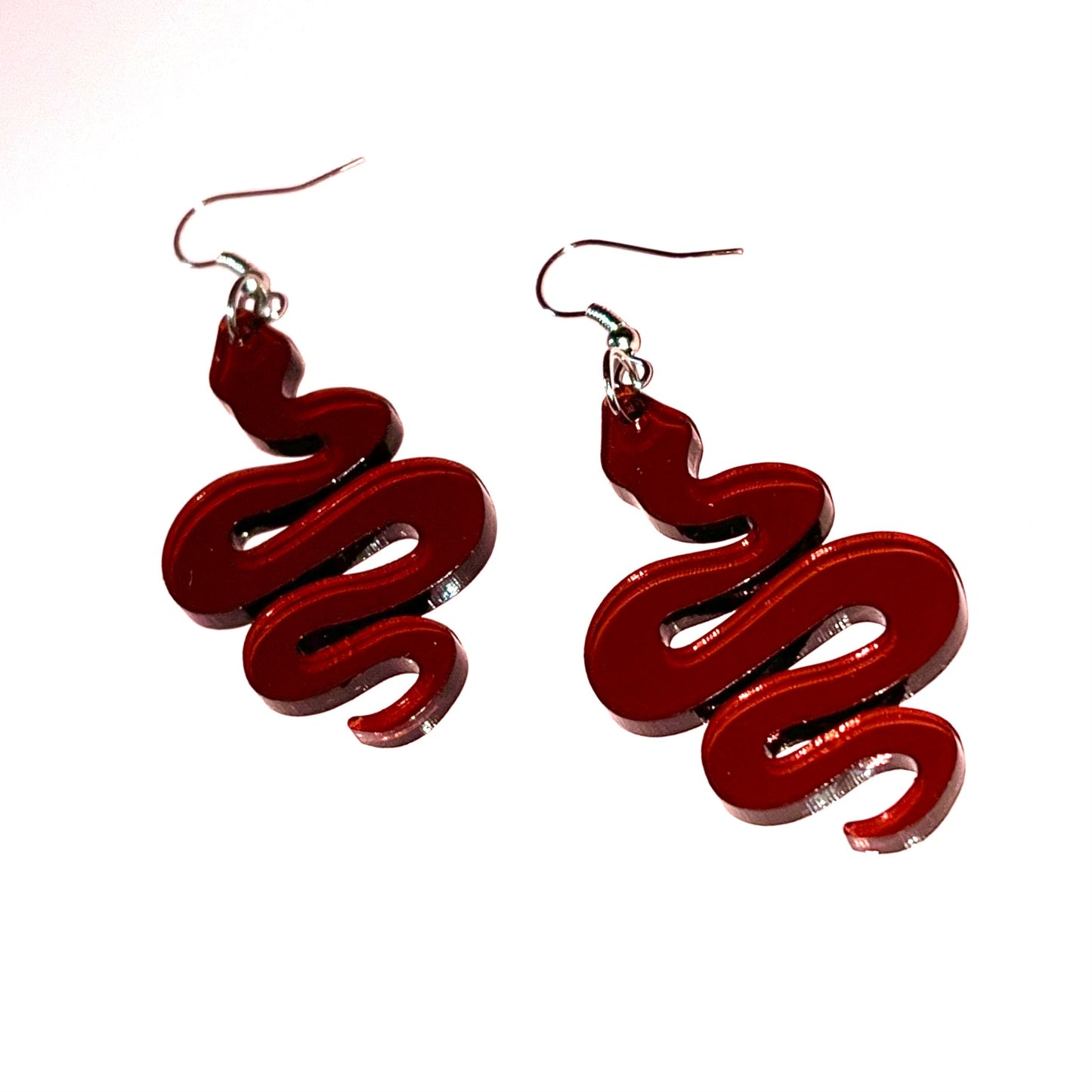 Snake Earrings - Mauve