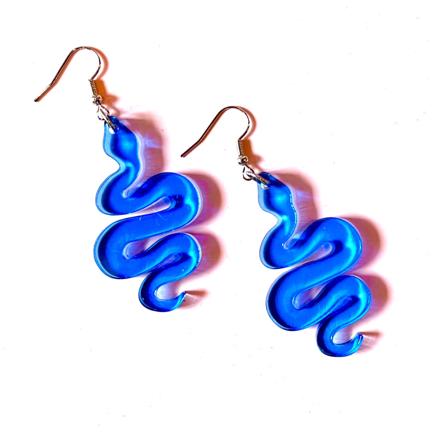 Snake Earrings - Blue