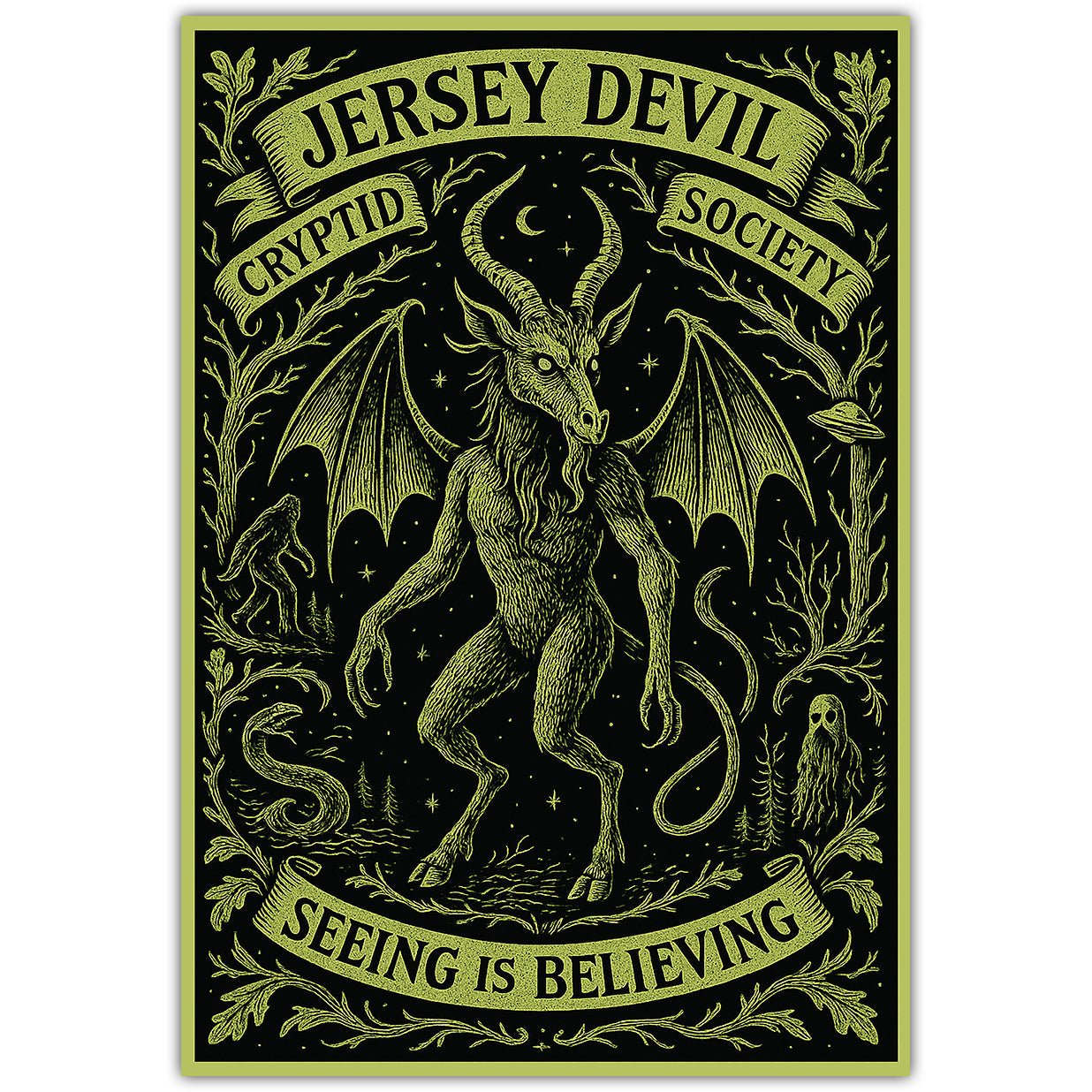 Jersey Devil Cryptid Society Car Magnet
