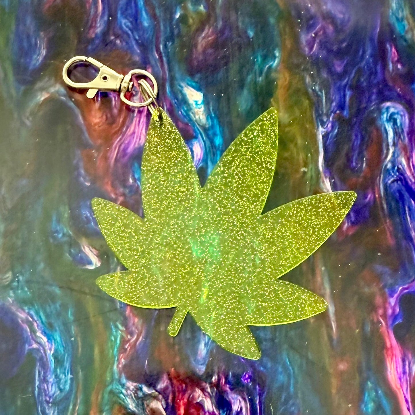 Pot Leaf Keychain Bag Charm