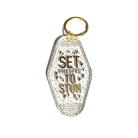 Set Phasers to Stun Clear Keychain