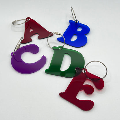 Letter Keychain - Assorted Colors (Clearance)