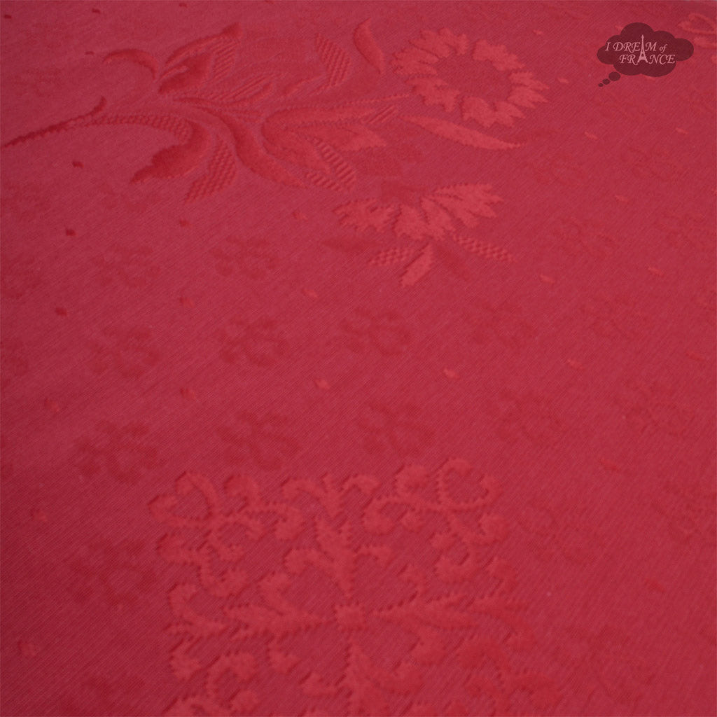 62x124" Rectangular Poppies Yellow & Red Matelassé Tablecloth by Tissus Toselli