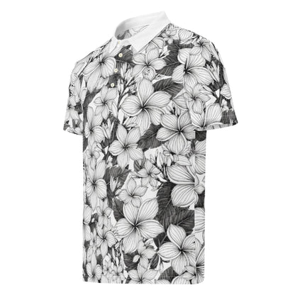 Midnight: Rainbow Hawaiian Plumeria | Polo Shirt (slim fit)