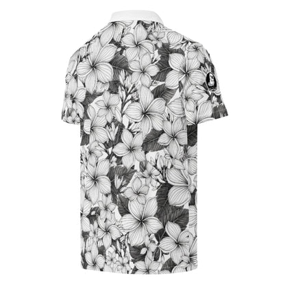 Midnight: Rainbow Hawaiian Plumeria | Polo Shirt (slim fit)
