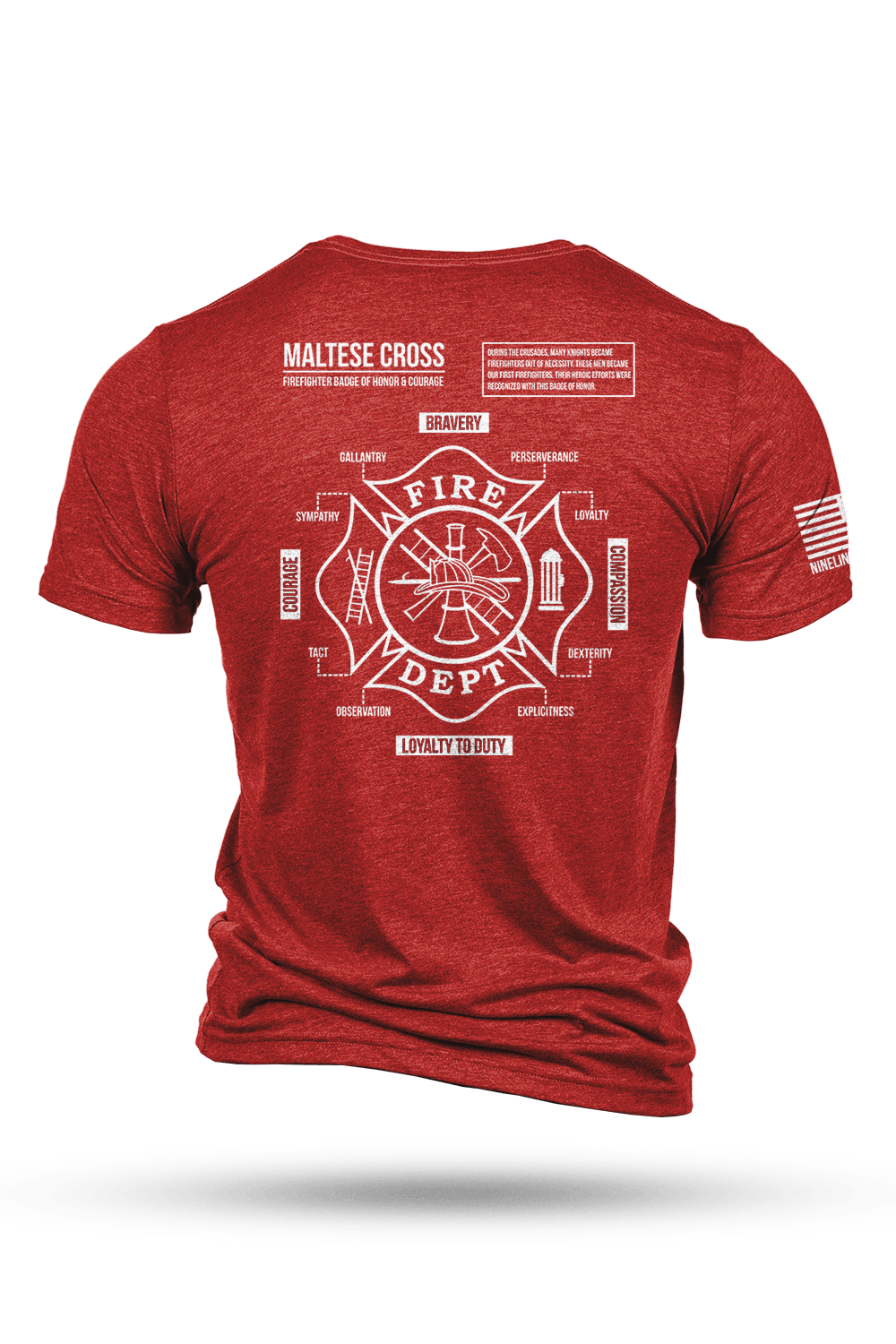 Men's Tri-Blend T-Shirt - Maltese Cross Schematic