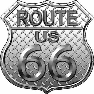 Route 66 Diamond Metal Novelty Highway Shield